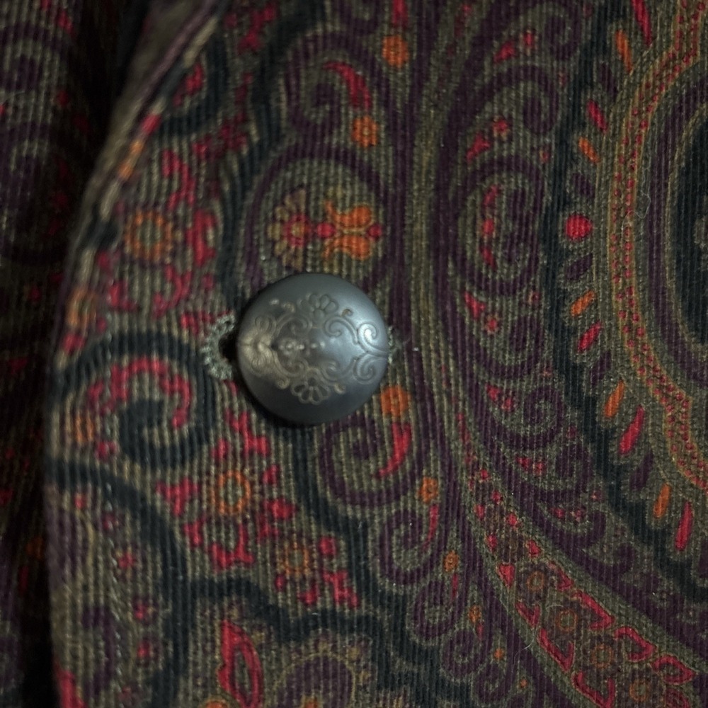 Robert Graham Men's Paisley Corduroy Silk Blazer Sport Coat Jacket Skull‎ Rare - Picture 2 of 16